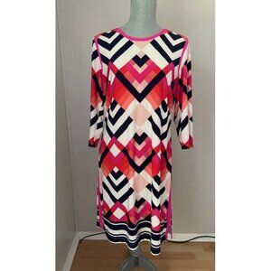 Tribal Femme pink black white 3/4 sleeves luxury jersey Size Large